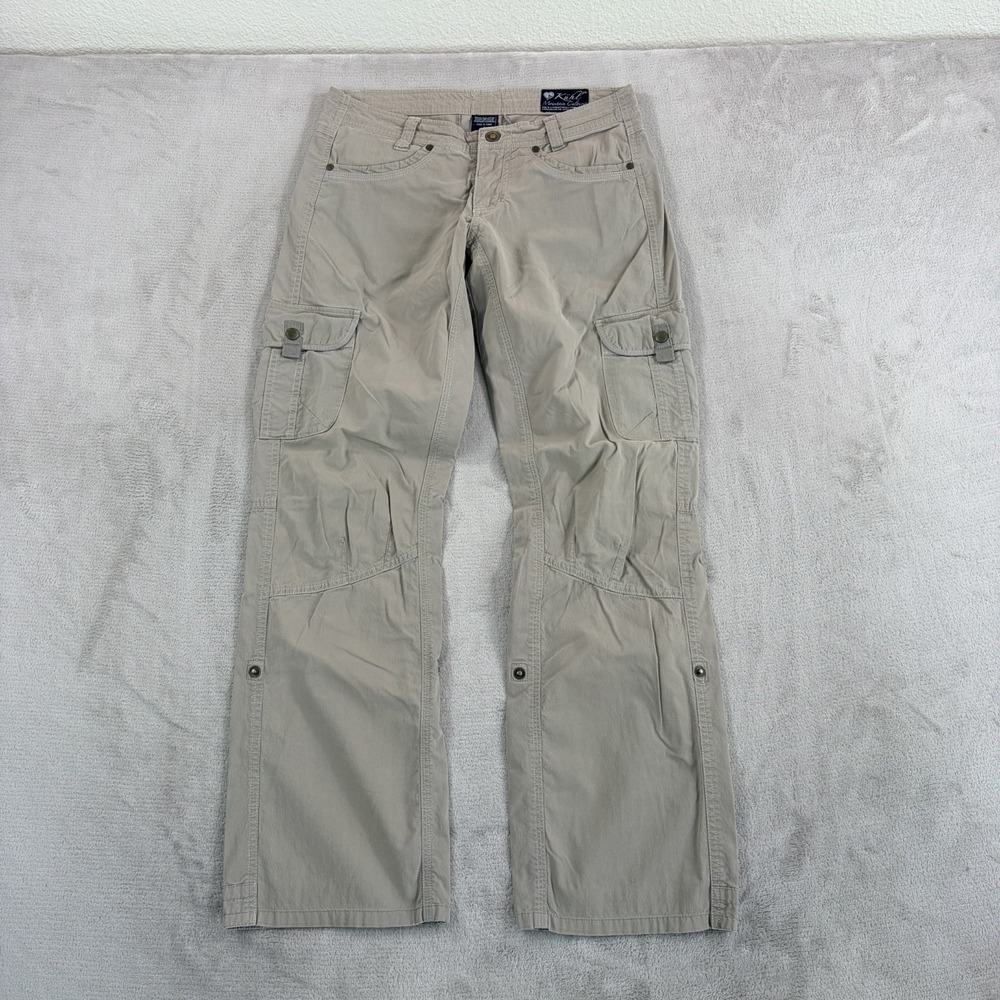 Kuhl Splash Roll Up Cargo Pants In Beige Vintage Patina Dye Women 4 Performance
